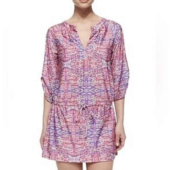 Nanette Lepore Other - Nanette Lepore Swim Cover Up Tunic Dress Women's Small Multicolor Geometric